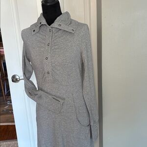 Athleta Gray Long Sleeve Hooded Dress